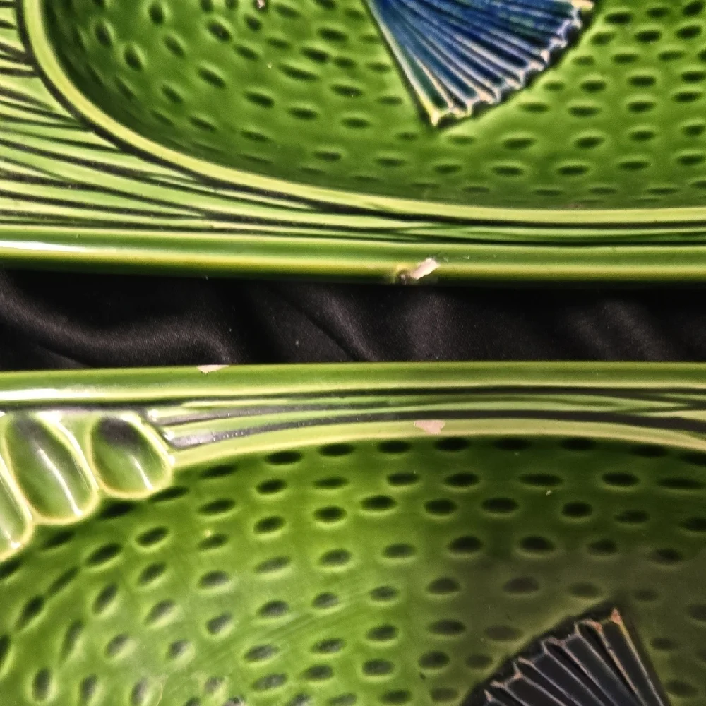 Green Fish-Shaped Ceramic Dish/Ashtray